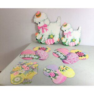 Vintage Easter Die Cut Cutout Decorations Lot of 6